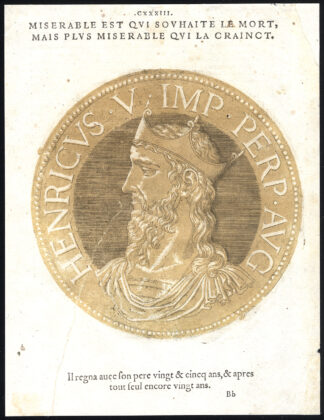 Antique Portrait Print-HENRY V-HOLY ROMAN EMPIRE-Jegher-Goltzius-1645