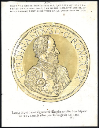 Antique Portrait Print-FERDINAND I-HOLY ROMAN EMPIRE-Jegher-Goltzius-1645