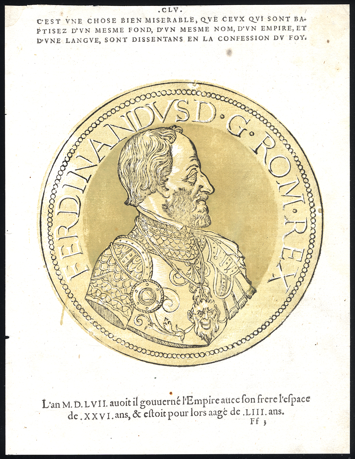 , Antique Portrait Print-FERDINAND I-HOLY ROMAN EMPIRE-Jegher-Goltzius-1645, Pictura Antique Prints