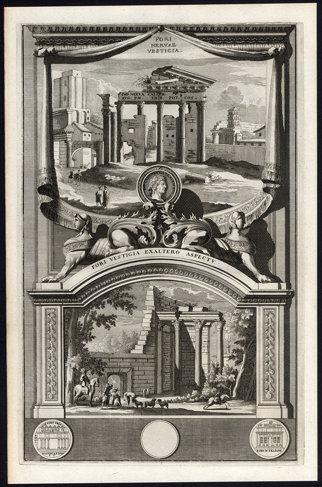 , Antique Print-FORUM OF NERVA-ROME-ITALY-Goeree-1704, Pictura Antique Prints