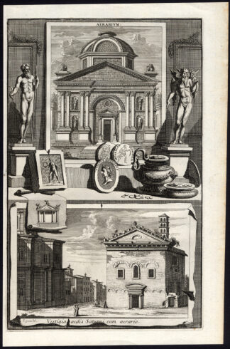 Antique Print-AERIUM-TREASURY-TEMPLE SATURN-ROME-ITALY-Goeree-1704