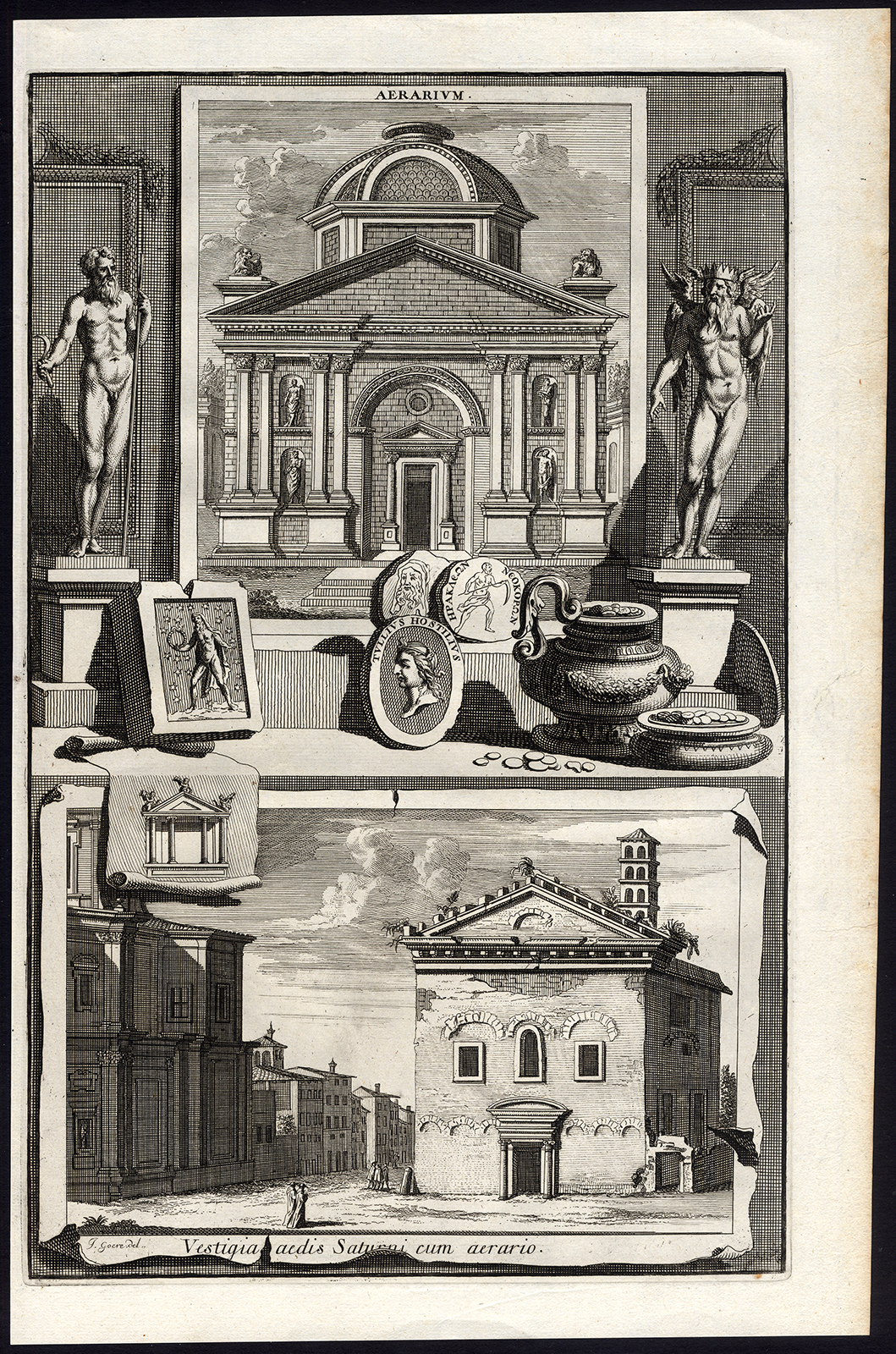 Ab7518 416x629 Antique Print-AERIUM-TREASURY-TEMPLE SATURN-ROME-ITALY-Goeree-1704