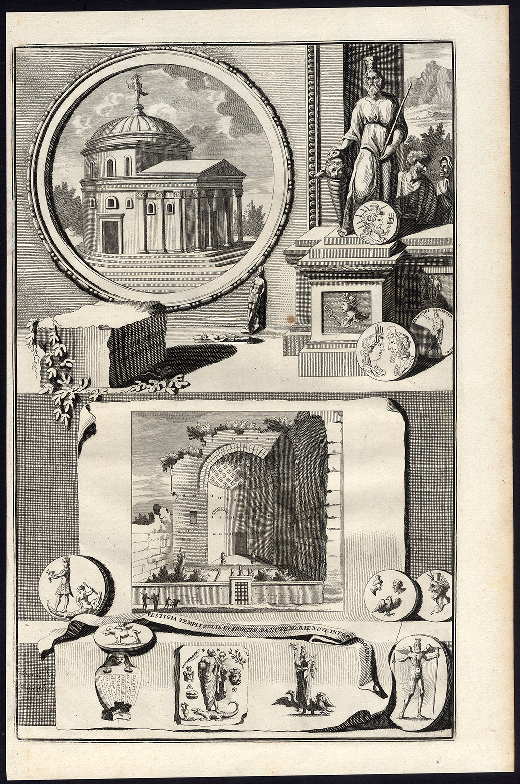 , Antique Print-TEMPLE OF THE SUN-ROME-RUIN-ITALY-Goeree-1704, Pictura Antique Prints