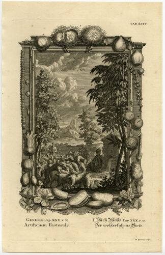 Antique Print-RODS-CATTLE-FLOCK-TROUGH-Scheuchzer-Fussli-1731