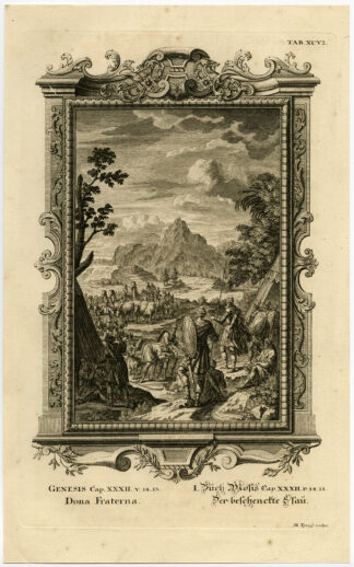 Antique Print-JACOB-ESAU-SERVANTS-PRESENT-Scheuchzer-Fussli-1731