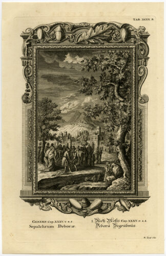 Antique Print-DEBORAH-NURSE-BETHEL-BURIAL-Scheuchzer-Fussli-1731