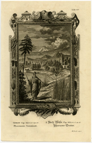 Antique Print-PHARAOH-DREAM-SEVEN EARS-CORNSTALK-Scheuchzer-Fussli-1731
