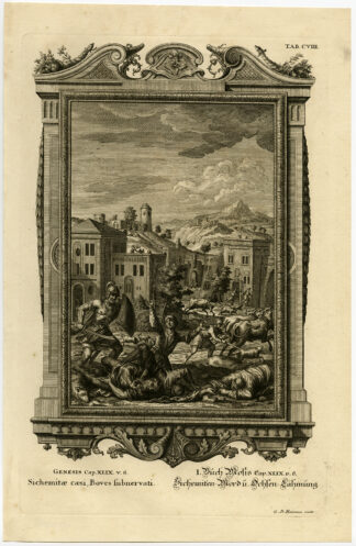 Antique Print-SIMEON-LEVI-MURDER-SICHEMITE-Scheuchzer-Fussli-1731