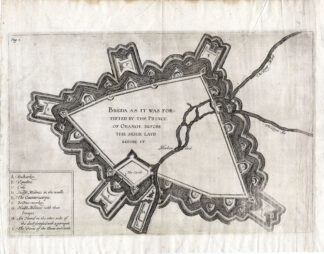 Antique Map-FORTIFICATION-BREDA-PRINCE OF ORANGE-Herman Hugo-1627