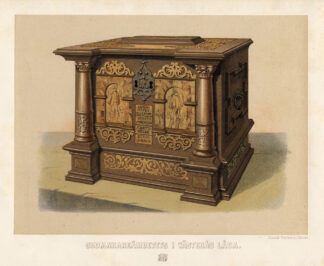 Antique Print-BLANKETCHEST-HOUSE-FURNITURE-SWEDEN-Hazelius-1885
