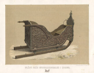 Antique Print-SLEIGH-SLEDGE-NORWAY-Hazelius-1885