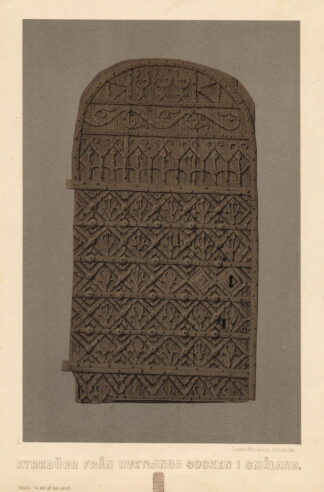 Antique Print-DOOR-CHURDH-SMALAND-SWEDEN-Hazelius-1885