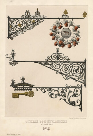 Antique Print-BUSINESS-SIGN-SMITH-SWEDEN-Hazelius-1885