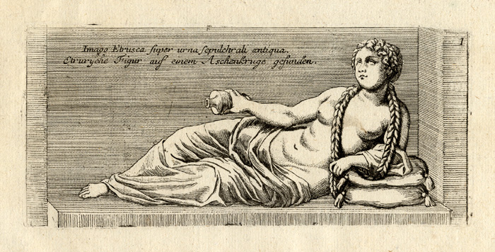 , Antique Print-ETRUSCAN-SCULPTURE-ITALY-Kilian-1782, Pictura Antique Prints