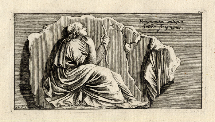 , Antique Print-GRECO ROMAN ART-ITALY-FRAGMENT-Pl. 2-Kilian-1782, Pictura Antique Prints