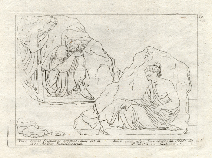 , Antique Print-GRECO ROMAN ART-JUSTINIAN-Kilian-1782, Pictura Antique Prints