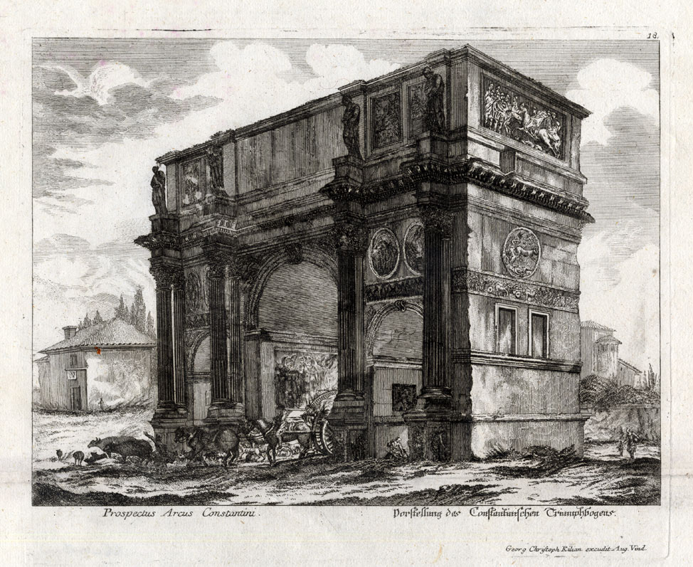 , Antique Print-TRIUMPH ARCH-ITALY-ROME-Kilian-1782, Pictura Antique Prints