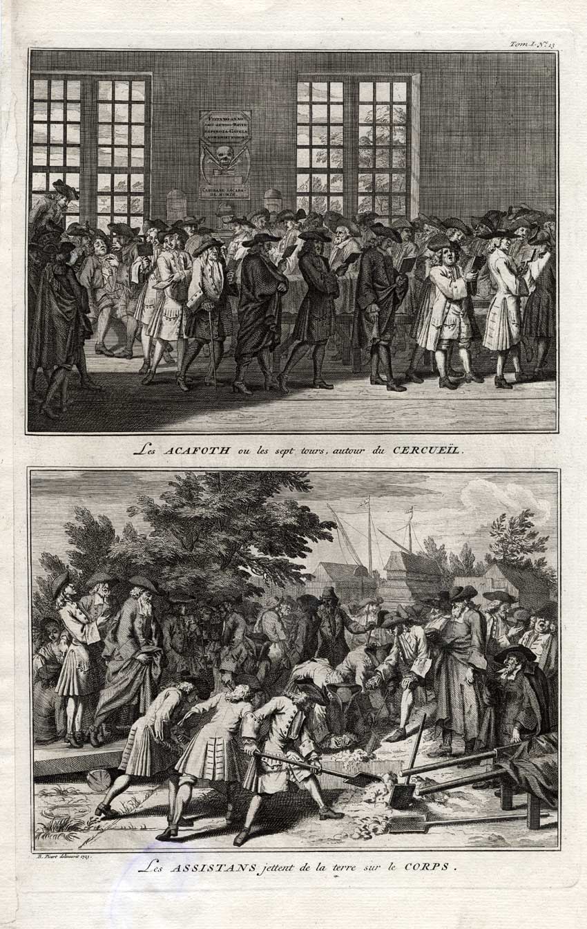 , Antique Print-JEWS-JUIDAISM-ACAFOTH-BURIAL-Picart-1727, Pictura Antique Prints
