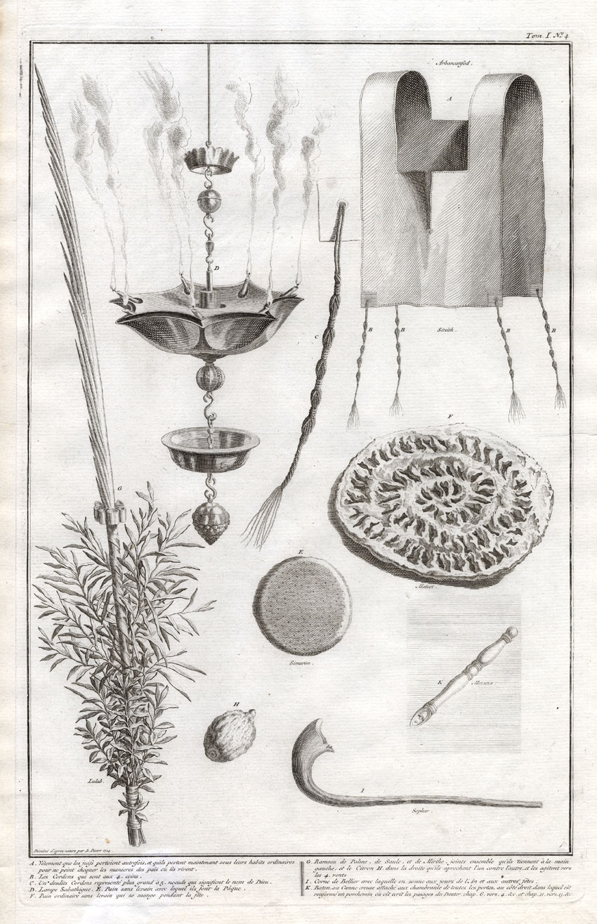 , Antique Print-JEWS-JUIDAISM-SIMURIM-LULAB-Picart-1727, Pictura Antique Prints