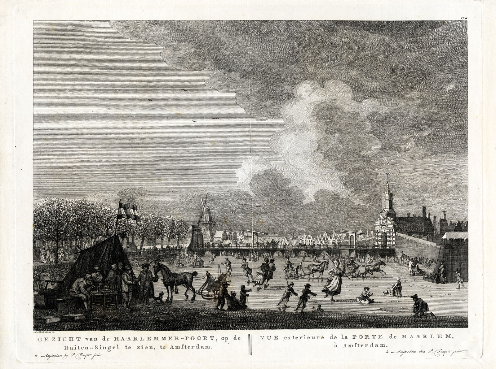 , Antique Print-AMSTERDAM-NETHERLANDS-HAARLEMMERPOORT-WILLEMSPOORT-Fouquet-1783, Pictura Antique Prints
