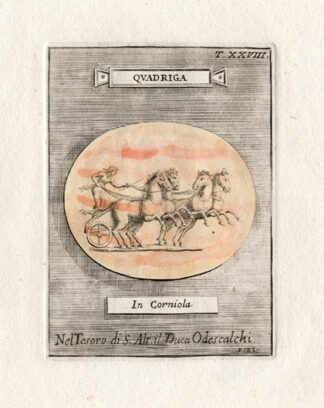 Antique Print-CHARIOT-ROMAN-HORSES-Bartoli-1751
