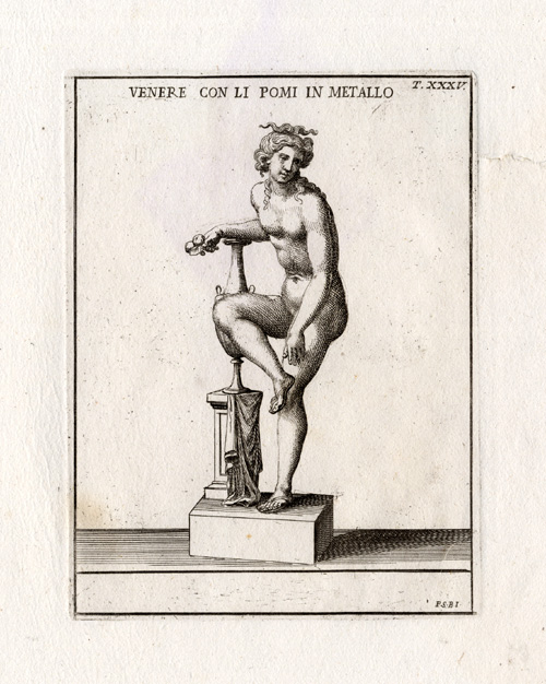 , Antique Print-VENUS-ROMAN ART-GODDESS-Pl. 35-Bartoli-1751, Pictura Antique Prints