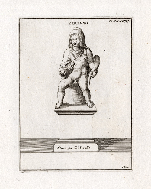 , Antique Print-VERTUMNUS-VERTUNO-ROMAN ART-Bartoli-1751, Pictura Antique Prints