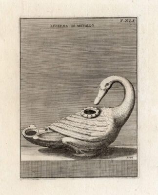 Antique Print-SWAN-ROMAN ART-LAMP-Bartoli-1751
