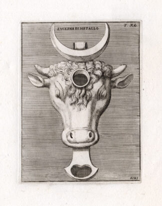 Antique Print-BULL-ROMAN ART-LAMP-Bartoli-1751