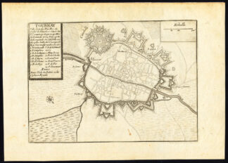 Antique Map-TOURNAI-DOORNIK-BELGIUM-Nicholas de Fer-1705