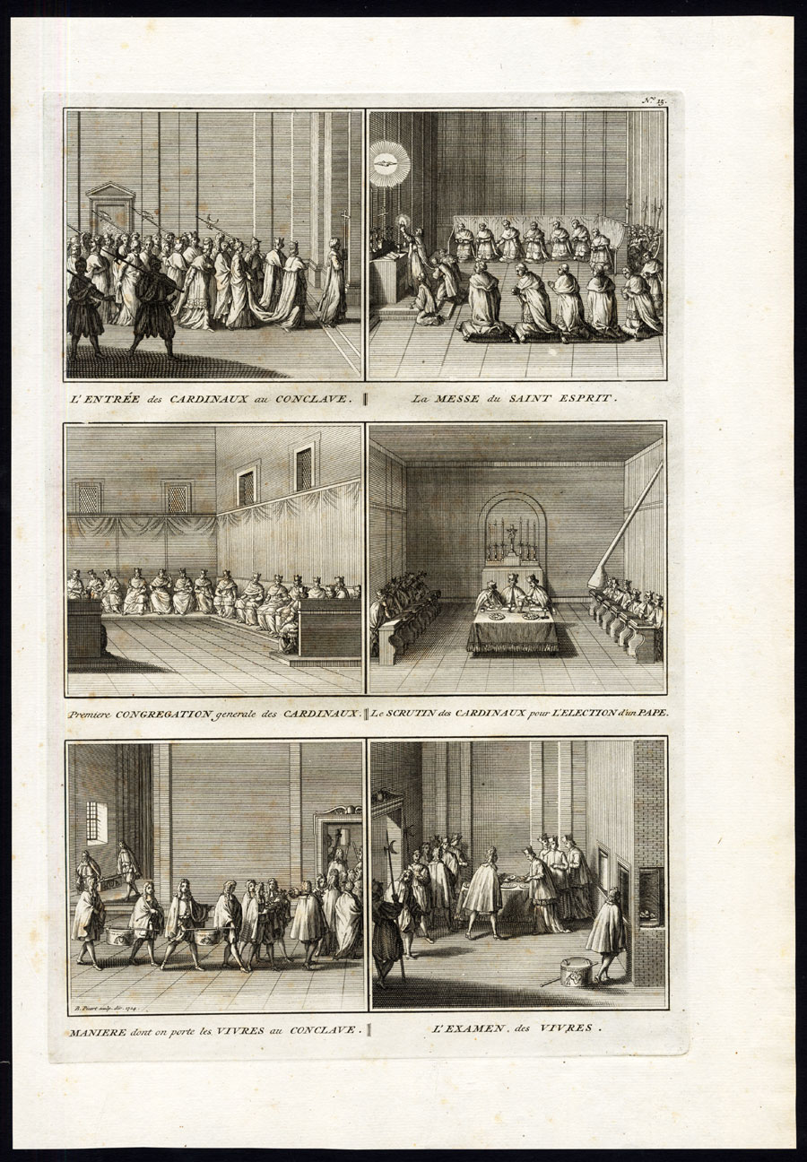 , Antique Print-CARDINAL-POPE-ROME-CATHOLIC-Picart-1727, Pictura Antique Prints