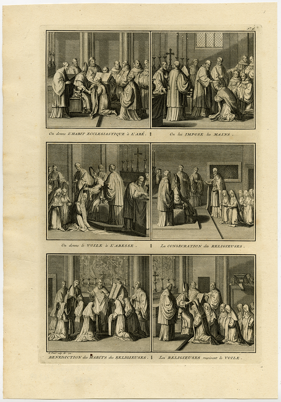 , Antique Print-ABBOT-ROMAN CATHOLIC-POPE-Picart-1727, Pictura Antique Prints