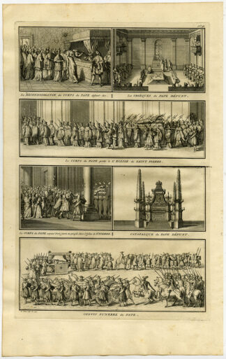 Antique Print-FUNERAL-ROMAN CATHOLIC-POPE-Picart-1727