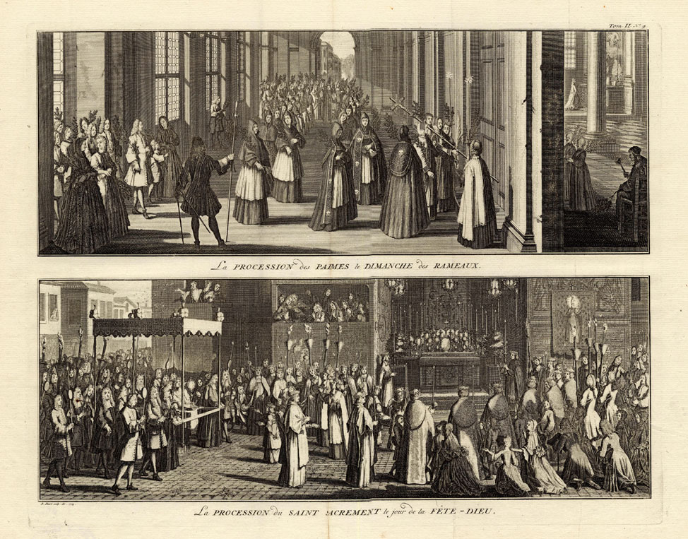 , Antique Print-PALM SUNDAY-CORPUS CHRISTI-Picart-1727, Pictura Antique Prints