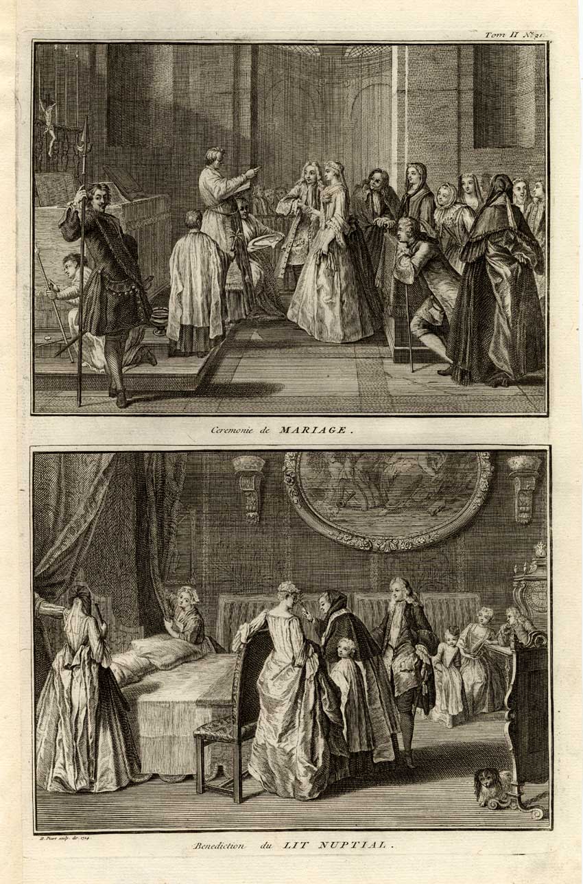 , Antique Print-MARRIAGE-NUPTIAL-CATHOLIC-Picart-1727, Pictura Antique Prints