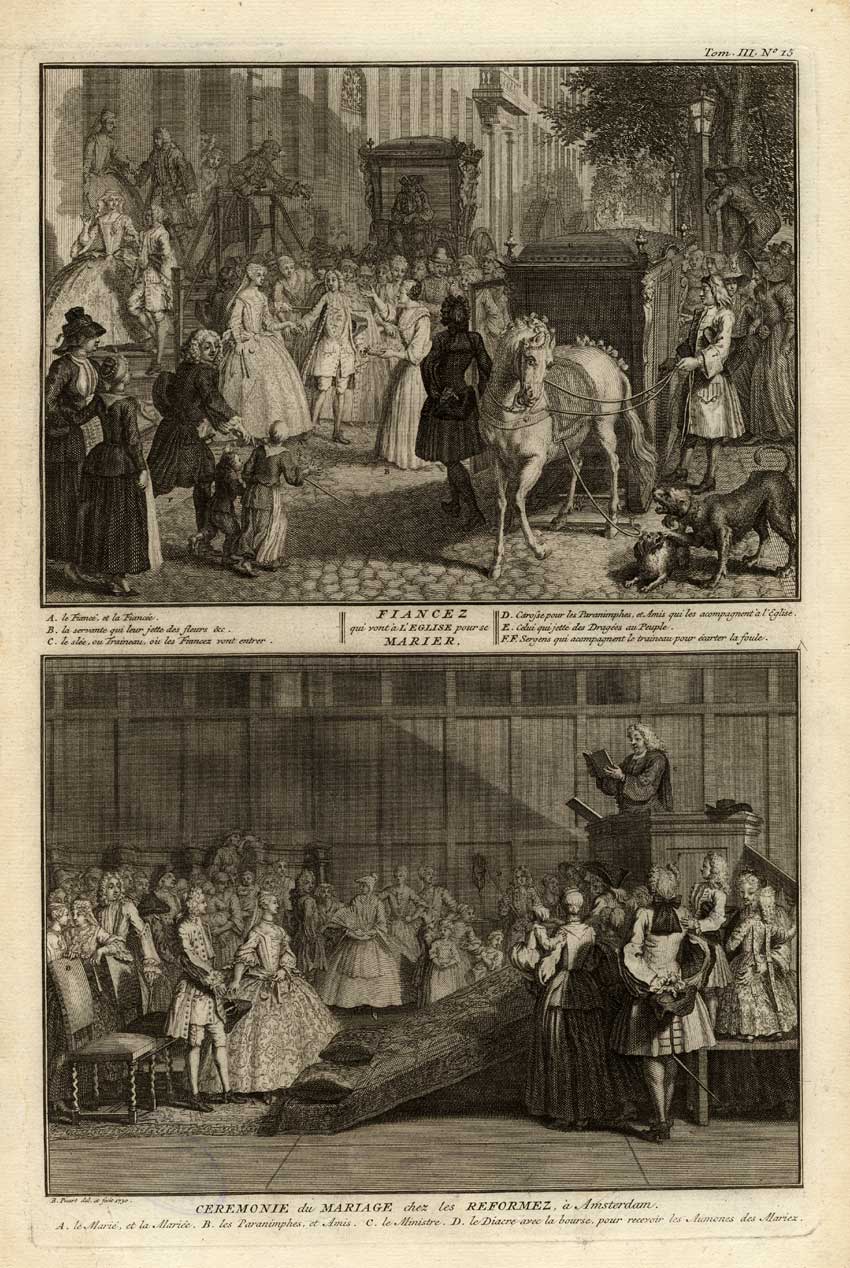 , Antique Print-MARRIAGE-REFORMED-AMSTERDAM-Picart-1727, Pictura Antique Prints
