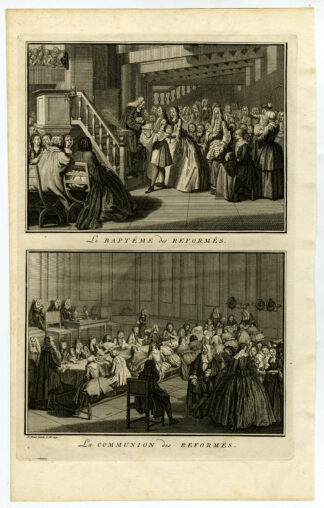 Antique Print-BAPTISM-REFORMED CHURCH-Picart-1727