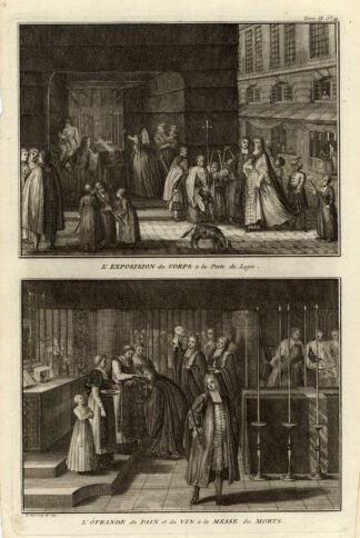 Antique Print-ROMAN CATHOLIC-DEATH MASS-Picart-1727