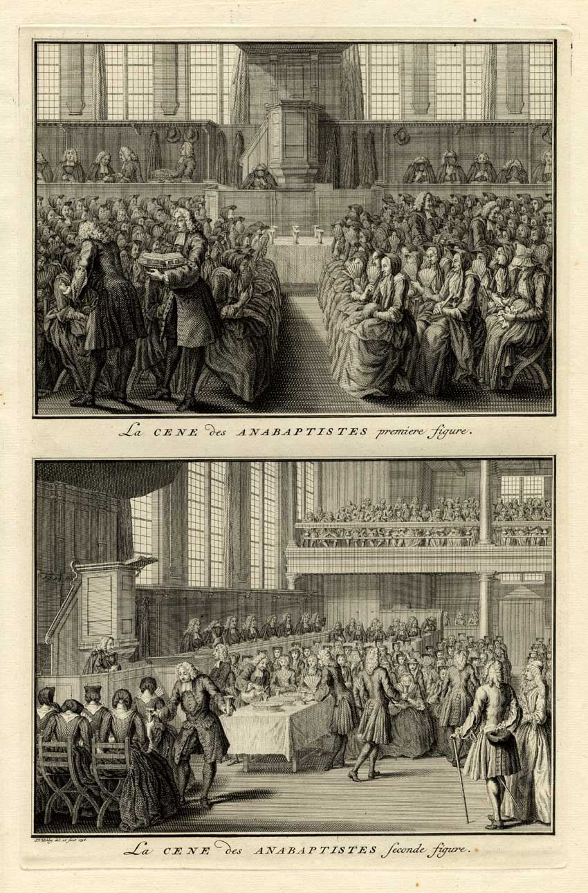 , Antique Print-LAST SUPPER-ANABAPTISTS-Picart-1727, Pictura Antique Prints