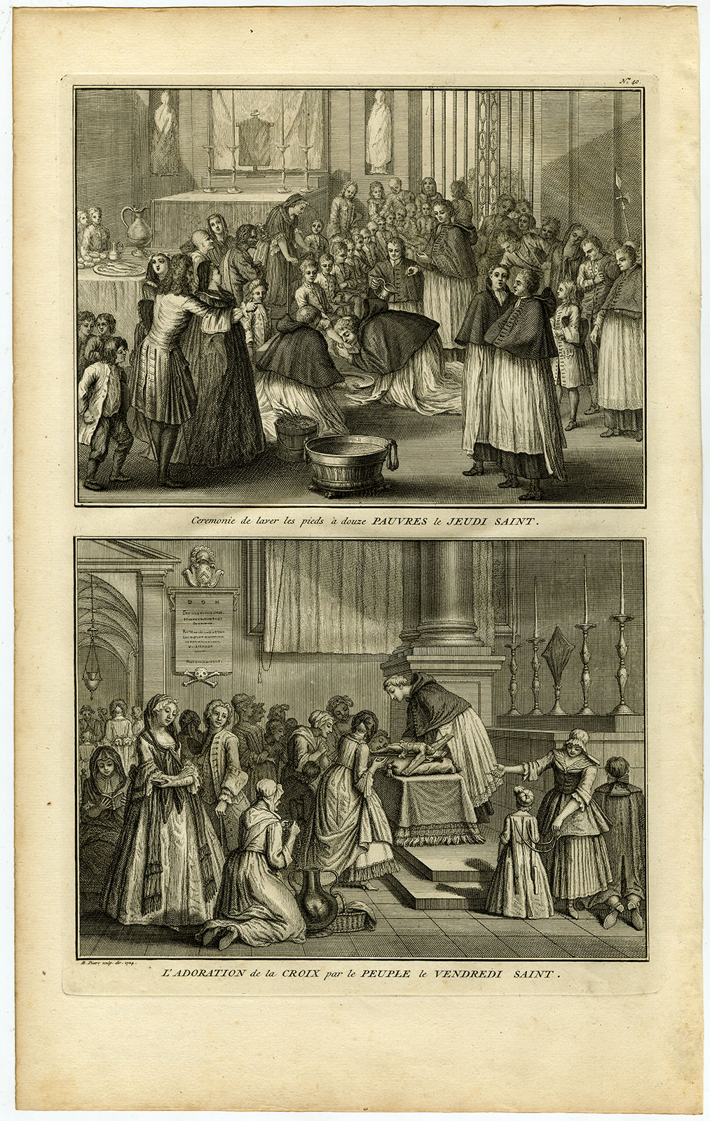 , Antique Print-HOLY THURSDAY-GOOD FRIDAY-Picart-1727, Pictura Antique Prints