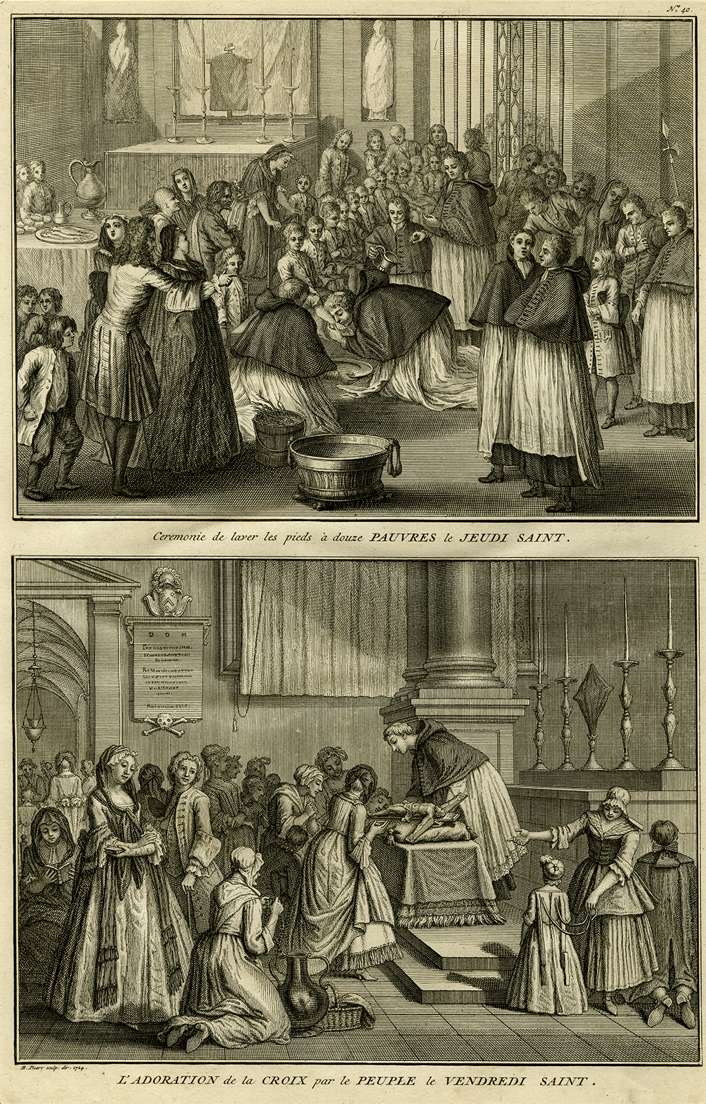 , Antique Print-HOLY THURSDAY-GOOD FRIDAY-Picart-1727, Pictura Antique Prints