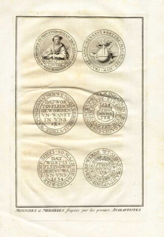 Antique Print-ANABAPTIST-COINS-MEDAL-Picart-1727