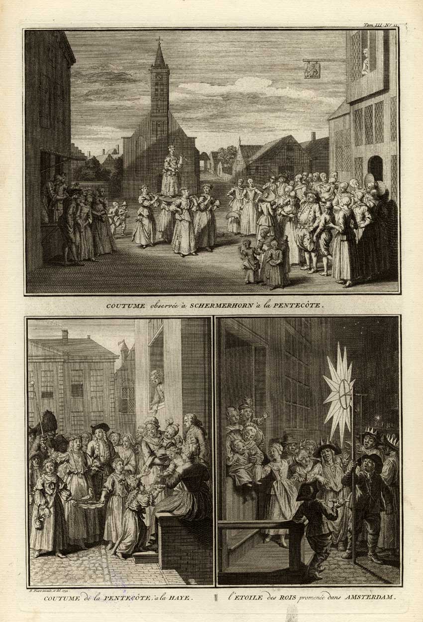 , Antique Print-THE HAGUE-PENTECOST-AMSTERDAM-Picart-1727, Pictura Antique Prints
