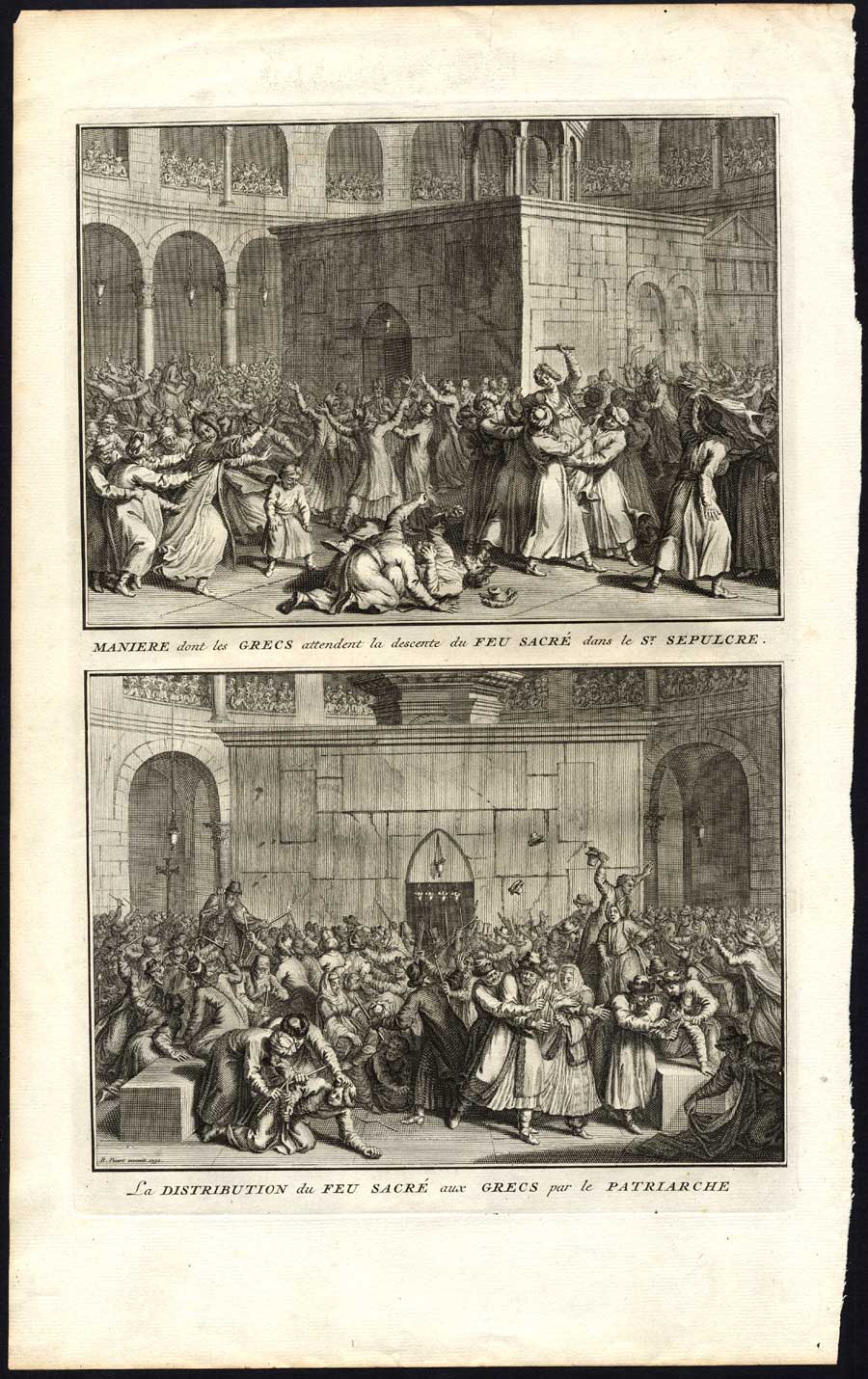 , Antique Print-GREECE-PATRIARCH-HOLY FIRE-Picart-1727, Pictura Antique Prints