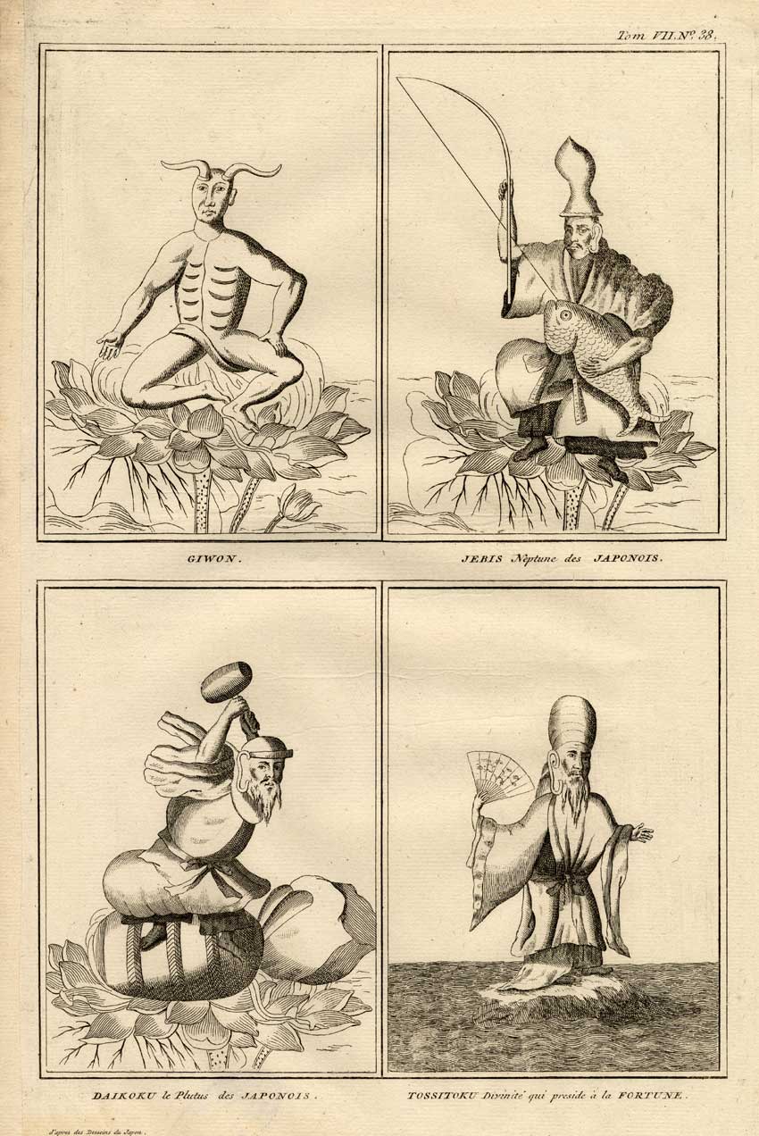 , Antique Print-JAPAN-DEITY-IDOLS-GODS-Picart-1727, Pictura Antique Prints