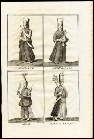 Antique Print-TURKEY-AGA-SWORD-ARCHER-Picart-1727