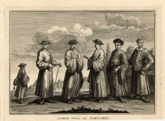Antique Print-LAMAS-TARTARY-ROSARY-PAGODA-Picart-1727