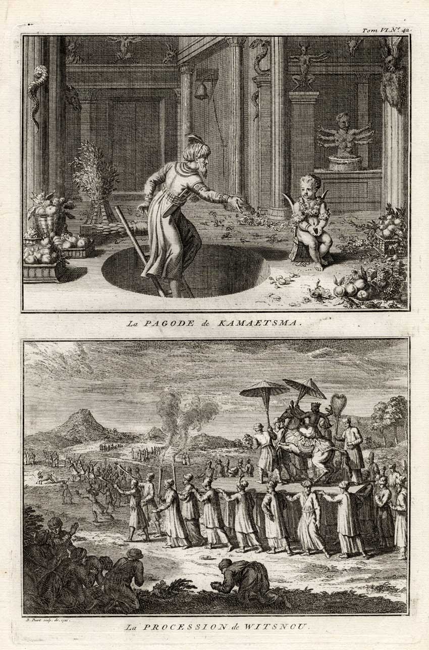 , Antique Print-HINDU-INDIA-VISHNU-KAMAETSMA-Picart-1727, Pictura Antique Prints
