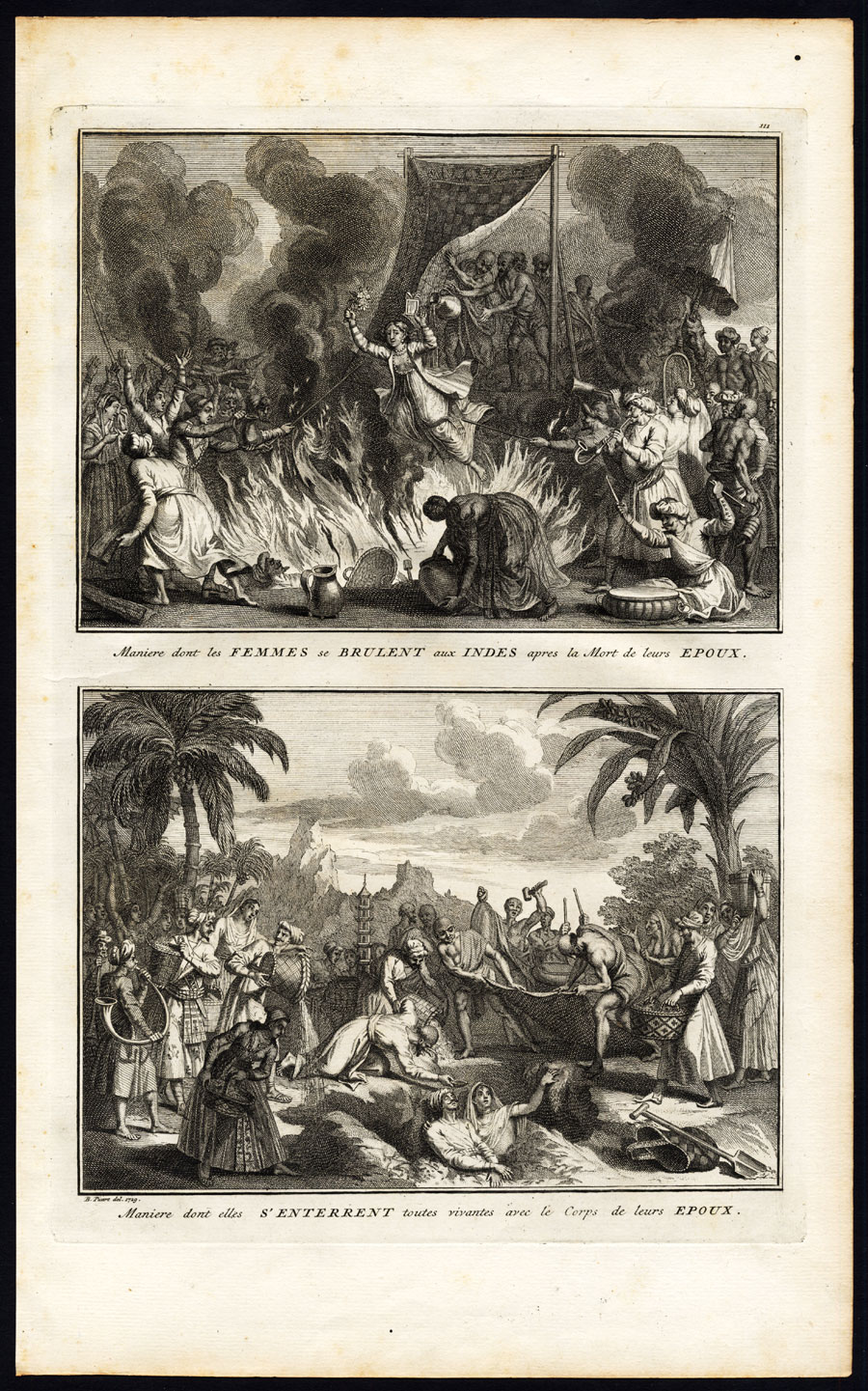 , Antique Print-FUNERAL-INDIA-WIDOW-Picart-1727, Pictura Antique Prints