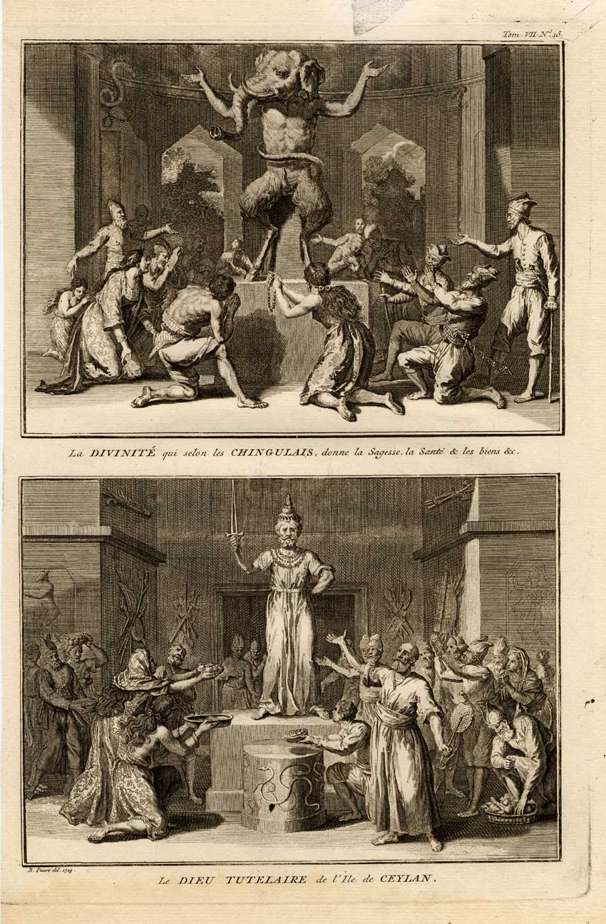 , Antique Print-SRI LANKA-ELEPHANT-CEYLON-Picart-1727, Pictura Antique Prints